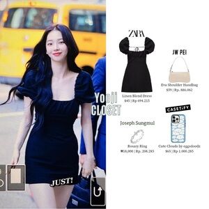 Zara Black Puff Sleeve Mini Dress